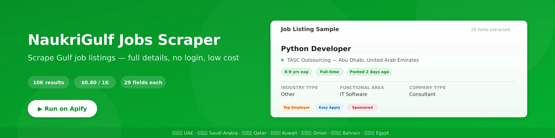 NaukriGulf Jobs Scraper Banner