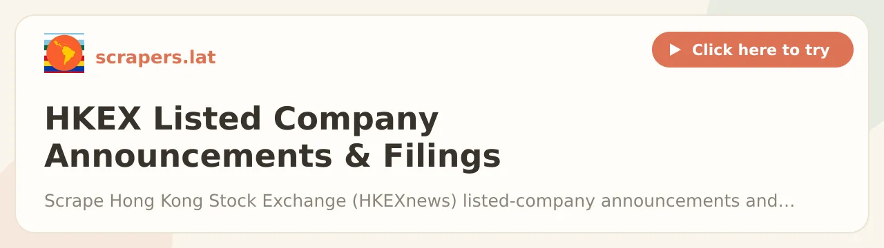 HKEX Listed Company Announcements & Filings Scraper