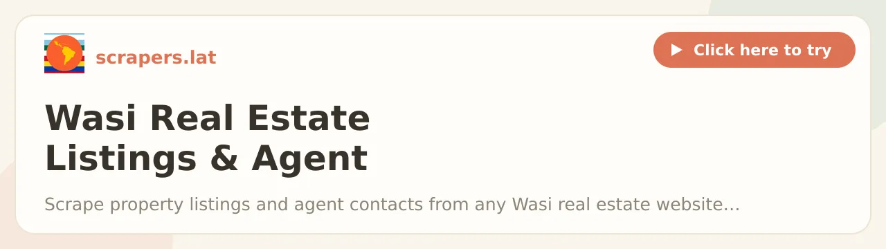 Wasi Real Estate Listings & Agent Scraper