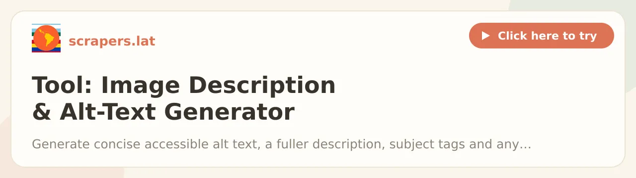 Tool: Image Description & Alt-Text Generator