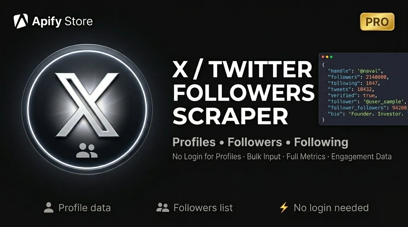 Twitter / X Profile & Followers Scraper