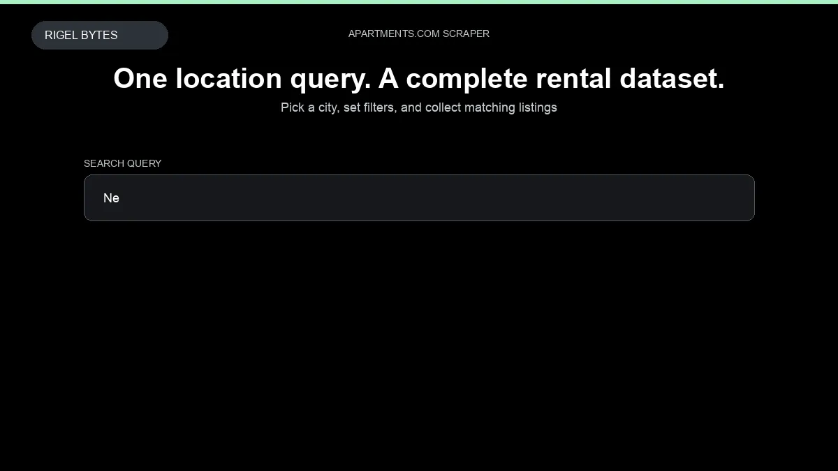 Apa§rtments.com Scraper — input to structured data