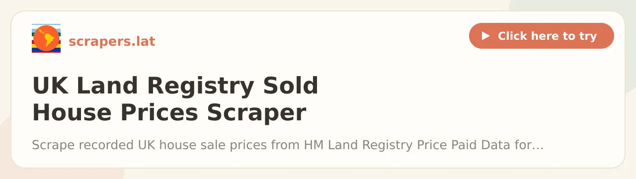 UK Land Registry Sold House Prices Scraper