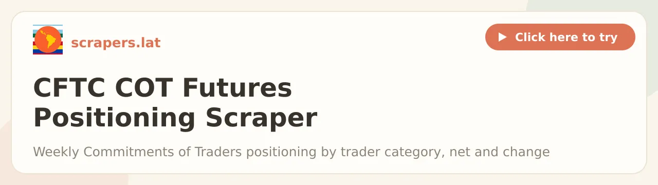 CFTC COT Futures Positioning Scraper