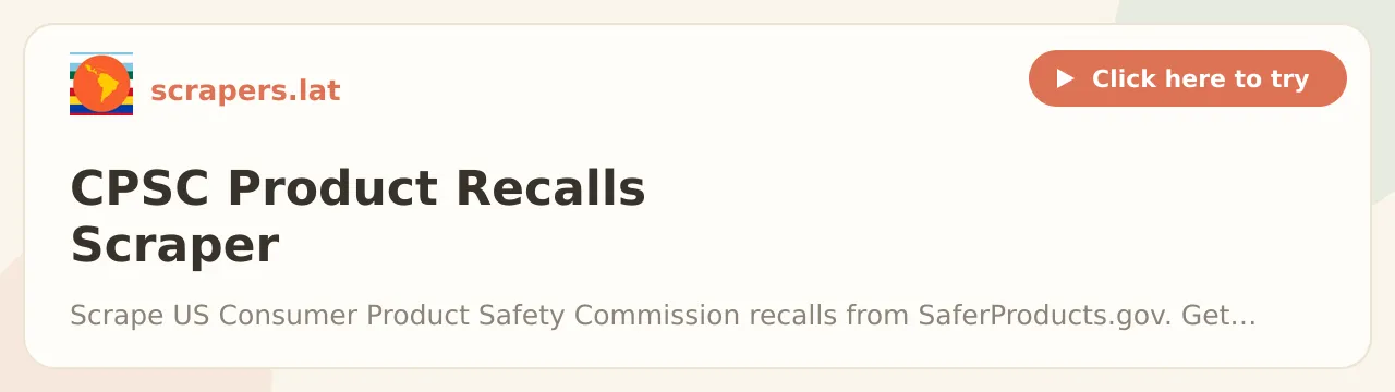 CPSC Product Recalls Scraper