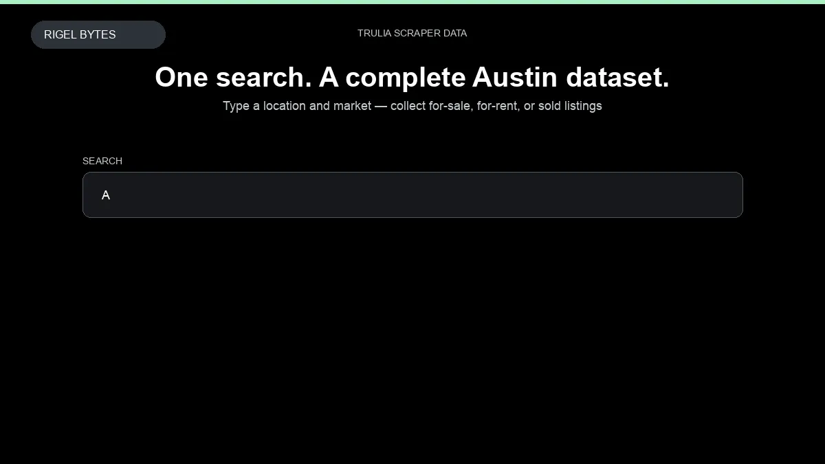Trulia Scraper — input to structured data