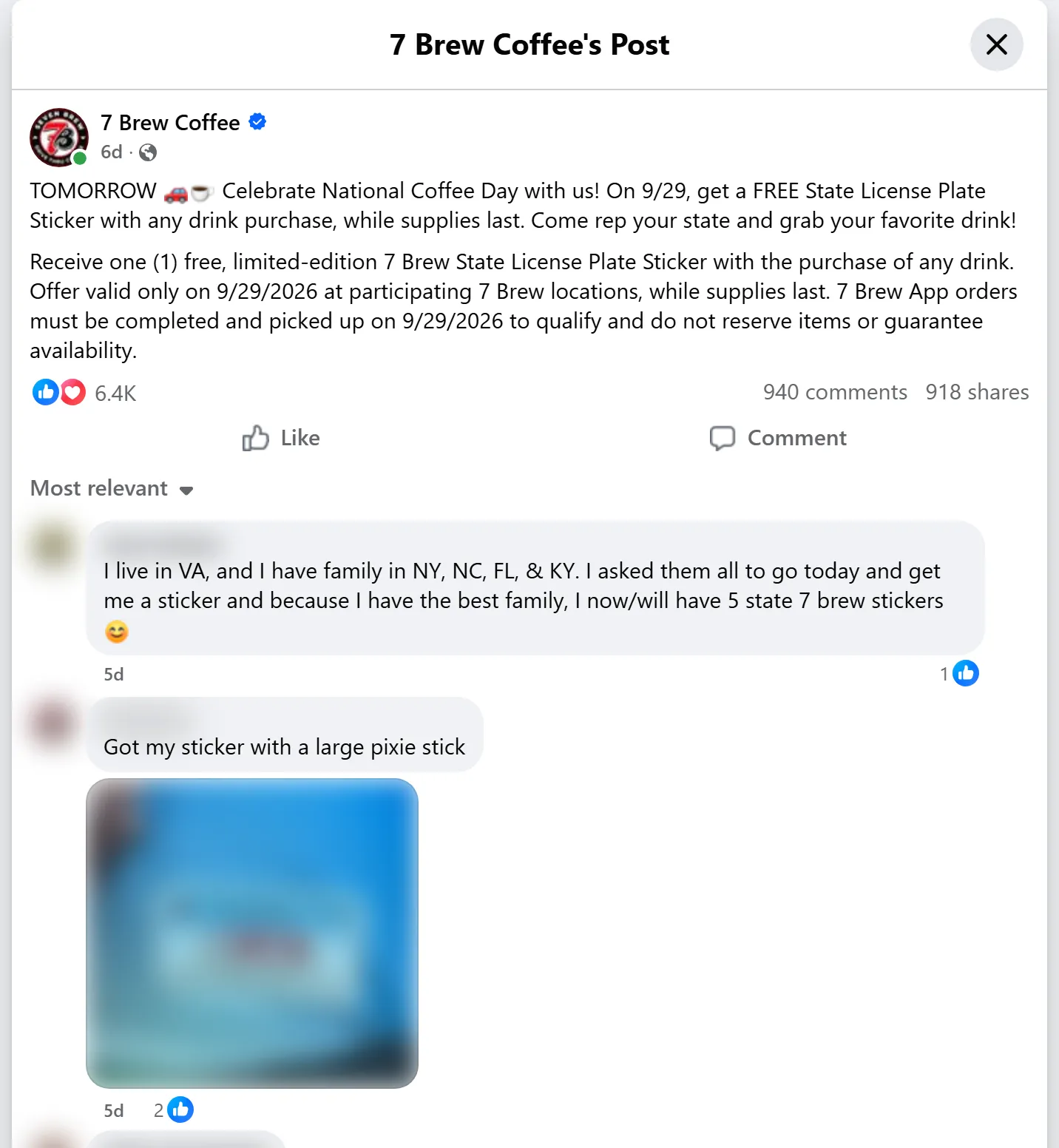 Facebook post with its comments that Facebook Comments Scraper turns into rows