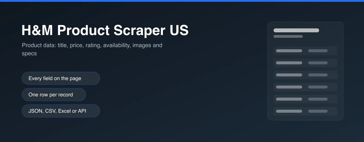 H&M Product Scraper US hero