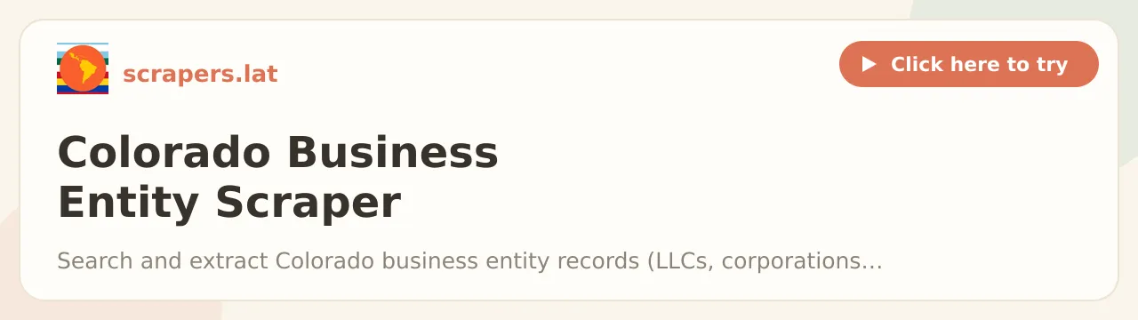 Colorado Business Entity Scraper