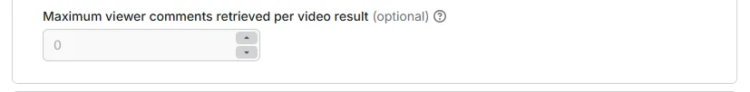 Screenshot: setting comment scraping limits