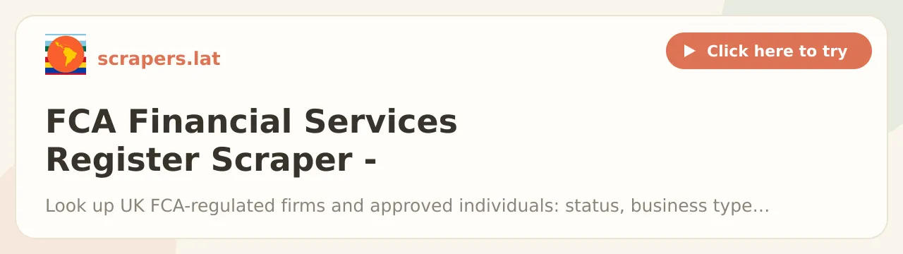 FCA Financial Services Register Scraper - Firms & Individuals