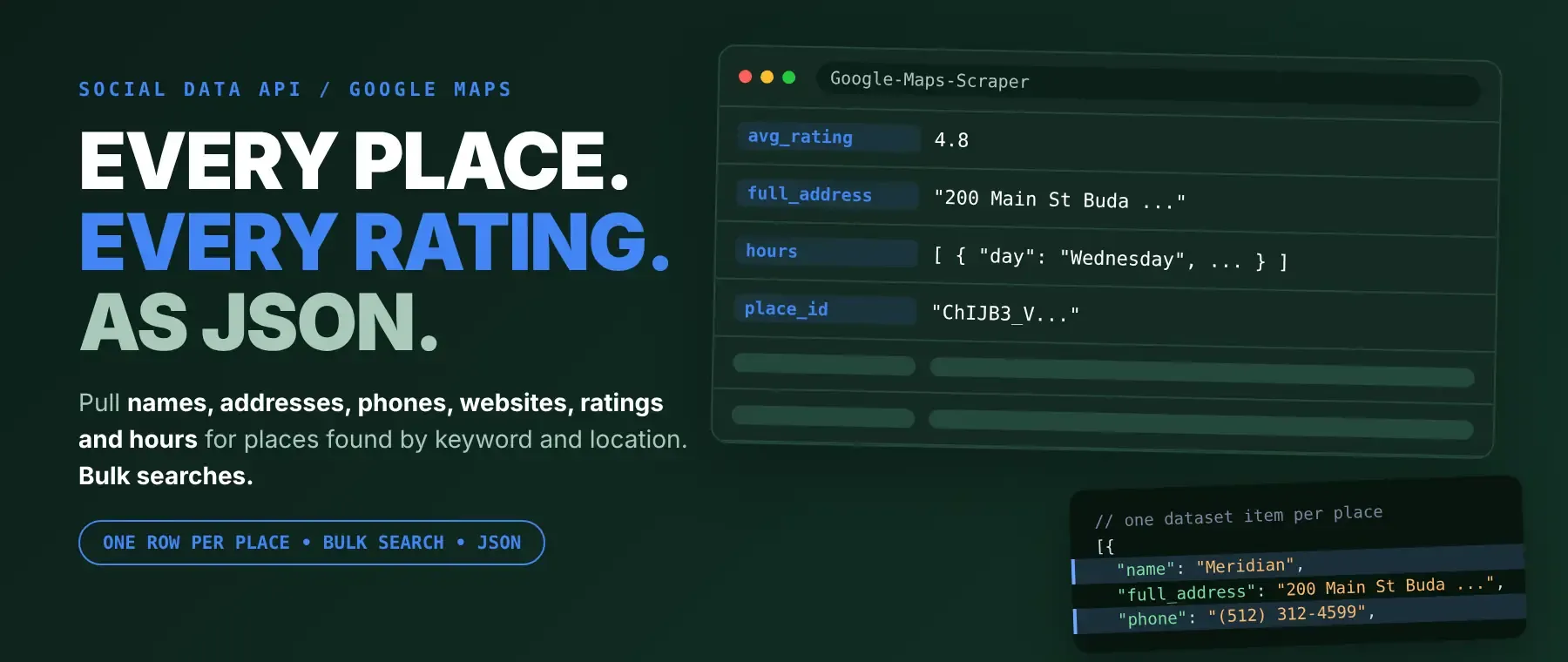 Google Maps Scraper: scrape data as JSON