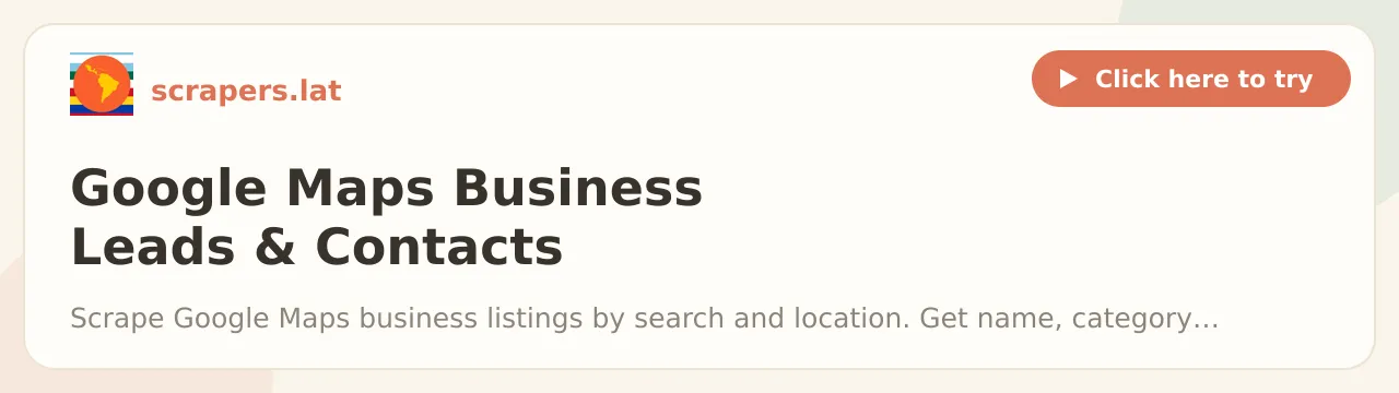 Google Maps Business Leads & Contacts Scraper