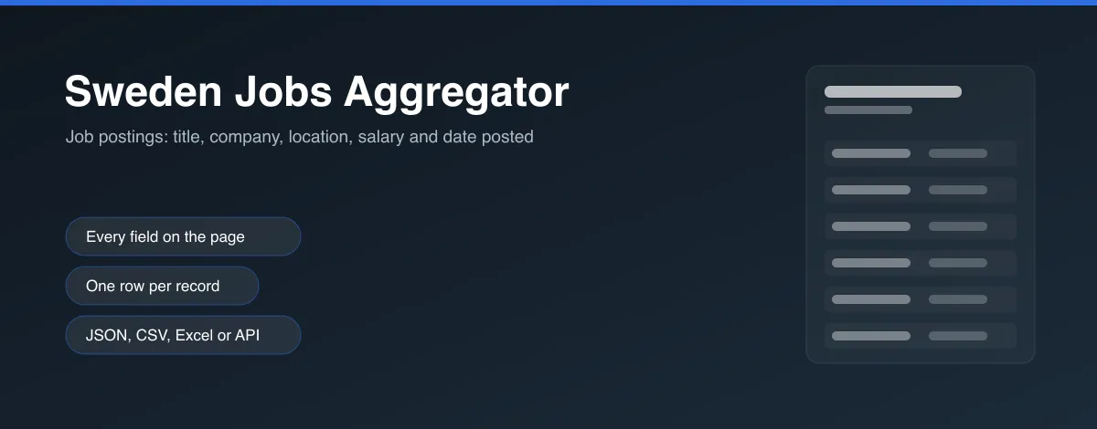 Sweden Jobs Aggregator hero