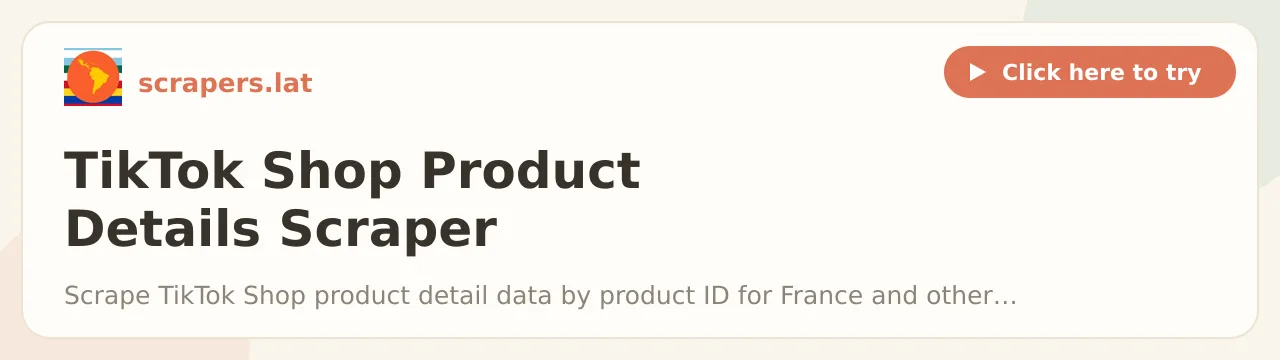 TikTok Shop Product Details Scraper