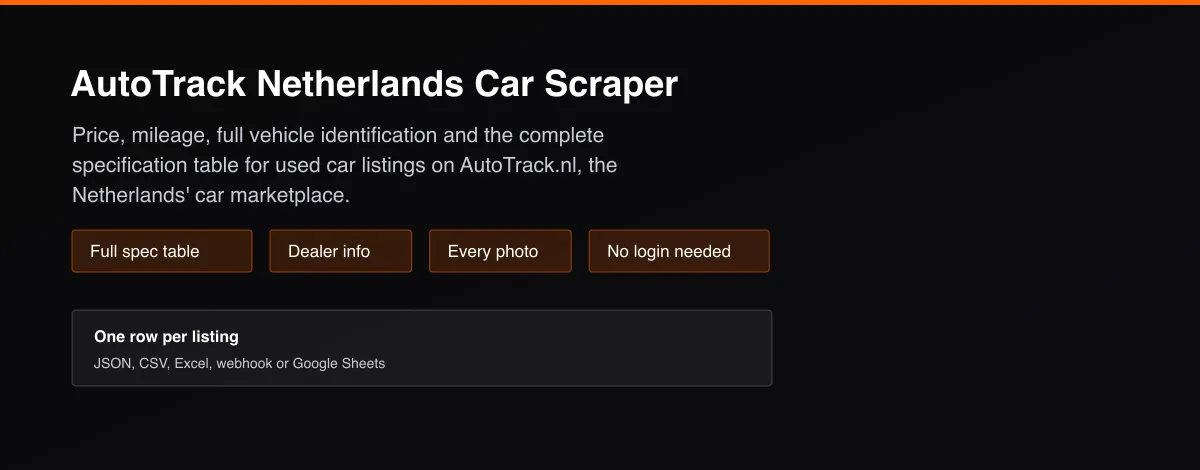 AutoTrack Netherlands Car Scraper