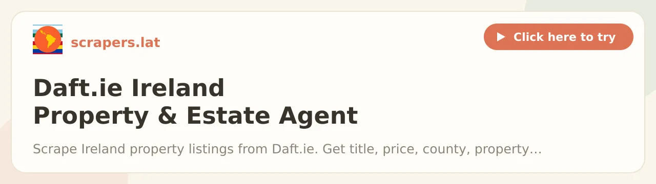 Daft.ie Ireland Property & Estate Agent Scraper