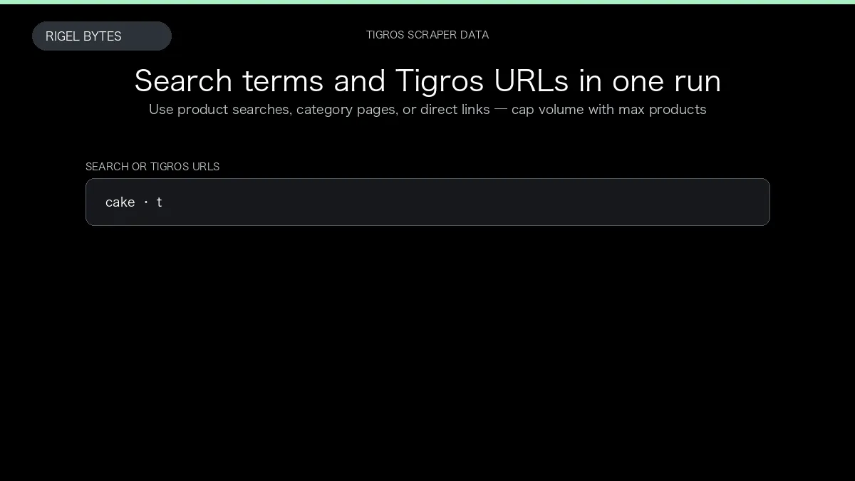 Tigros Scraper — input to structured data