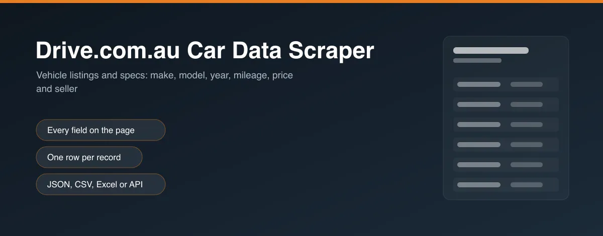 Drive.com.au Car Data Scraper hero