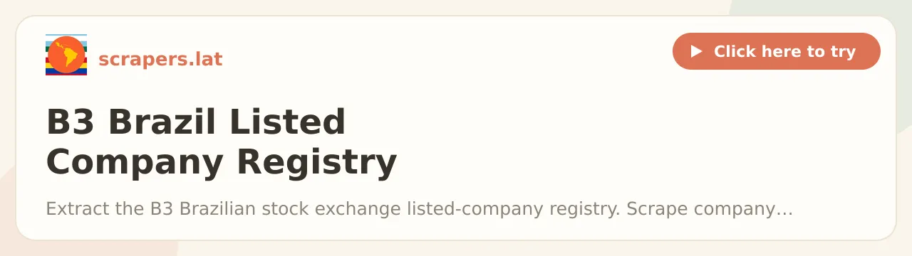 B3 Brazil Listed Company Registry Scraper