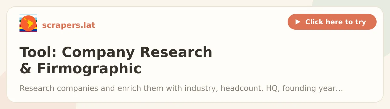 Tool: Company Research & Firmographic Enrichment