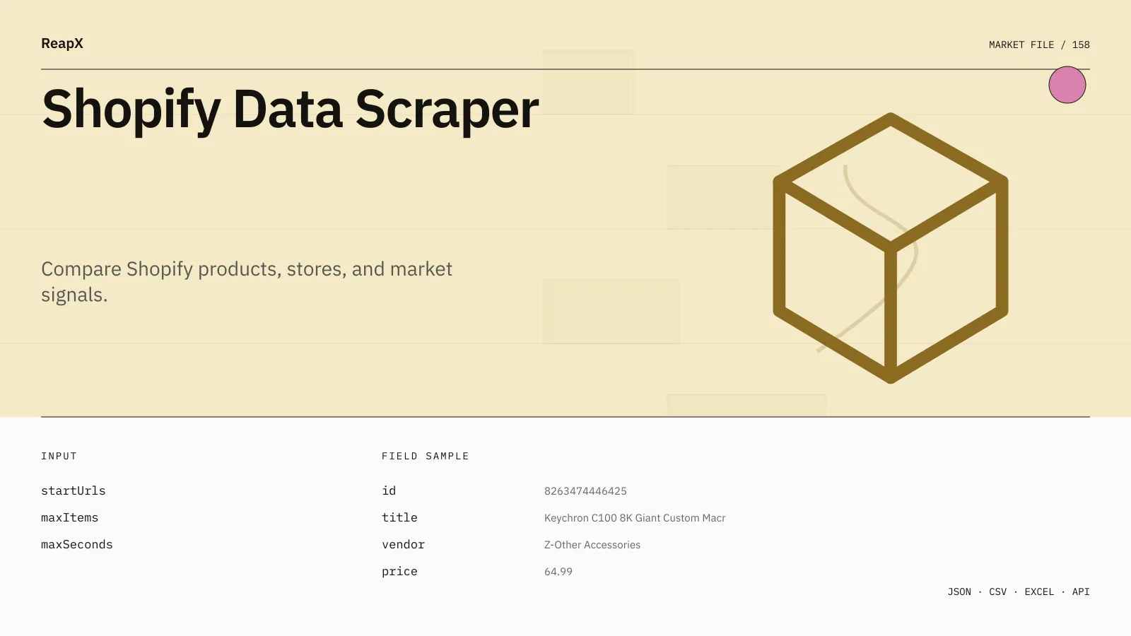 Shopify Data Scraper interface