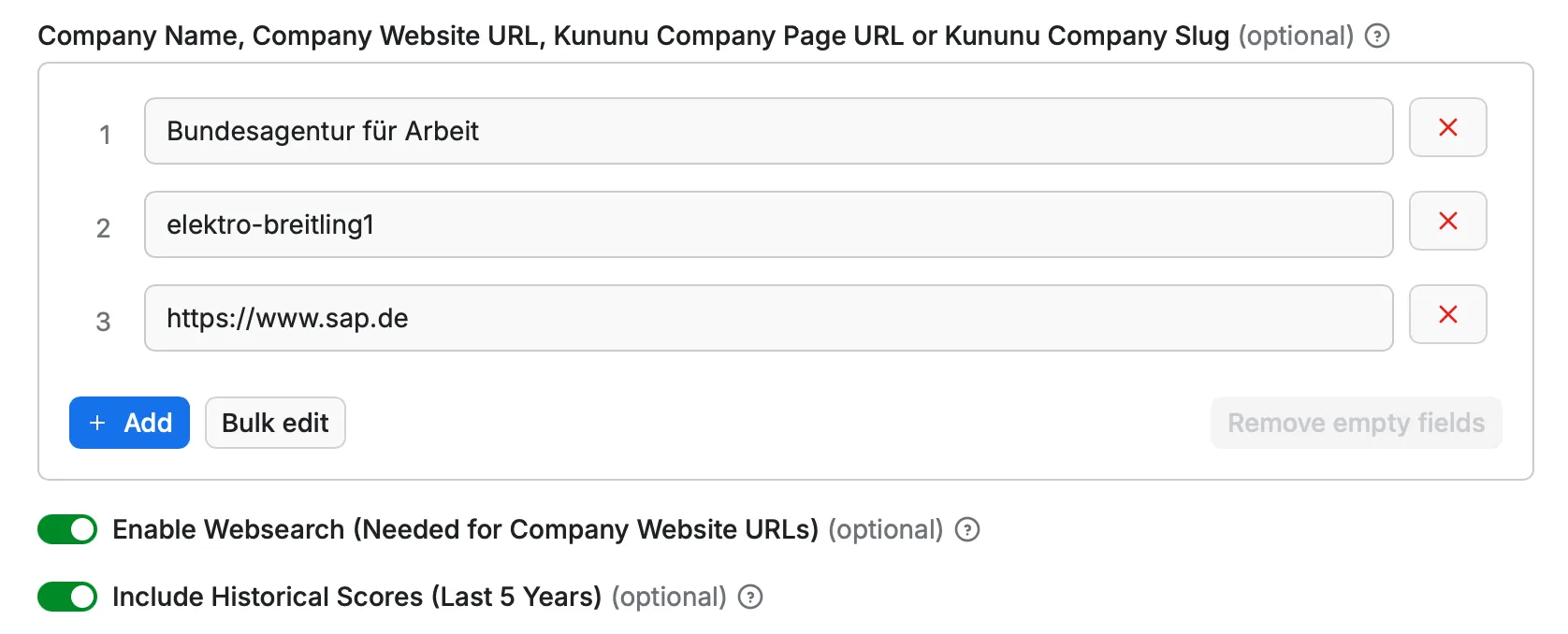 Scraper Sample Input