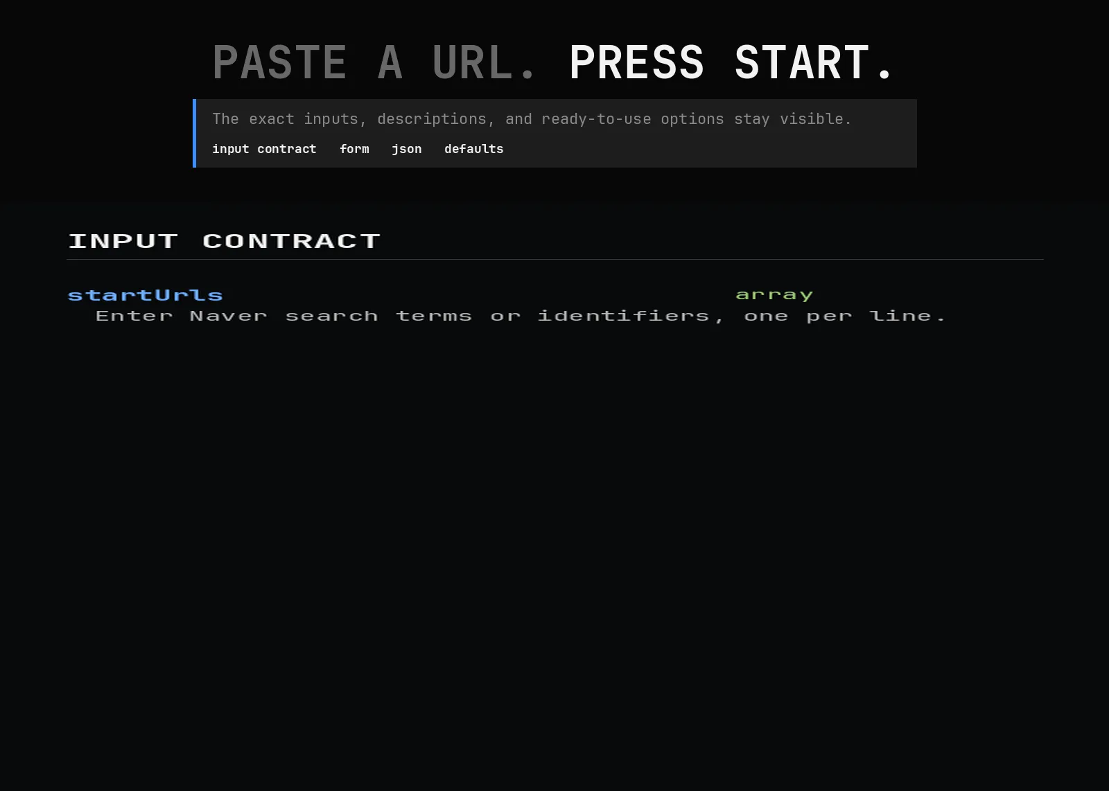 Naver Search Data Scraper published input controls