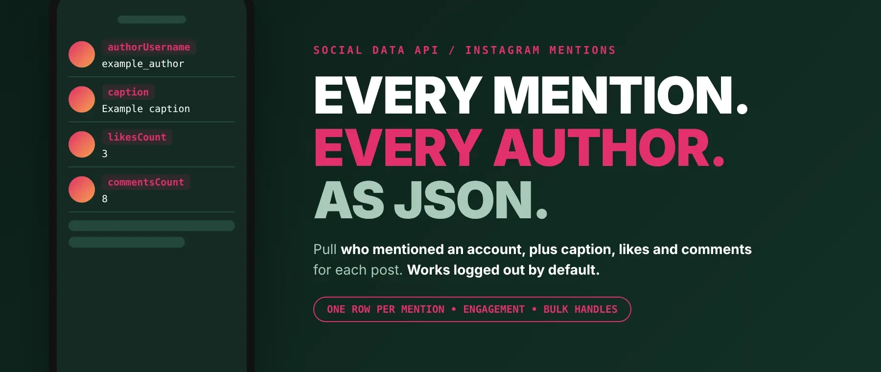 Instagram Mentions Scraper: inbound mention posts, captions and engagement as JSON