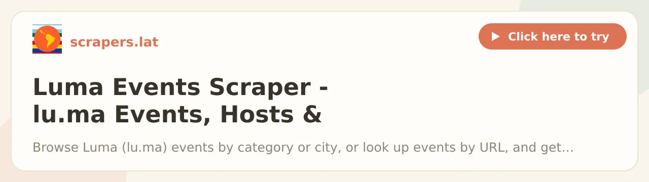 Luma Events Scraper - lu.ma Events, Hosts & Tickets