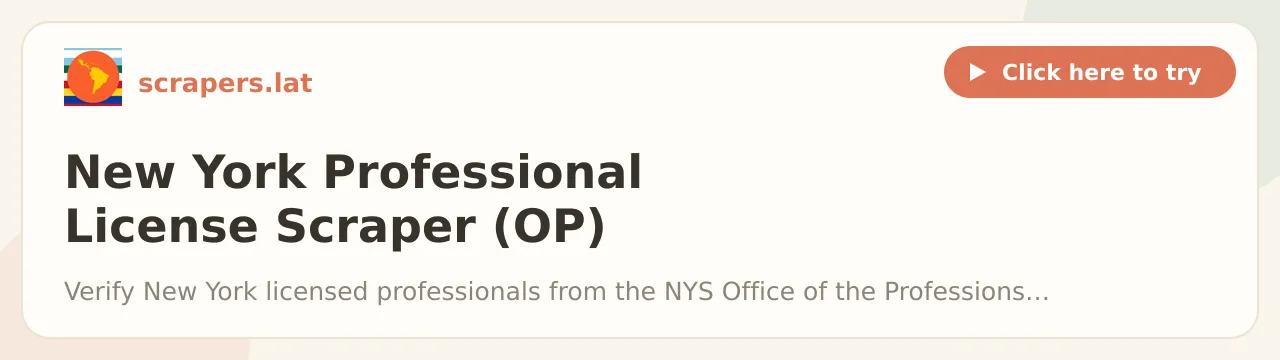 New York Professional License Scraper (OP)