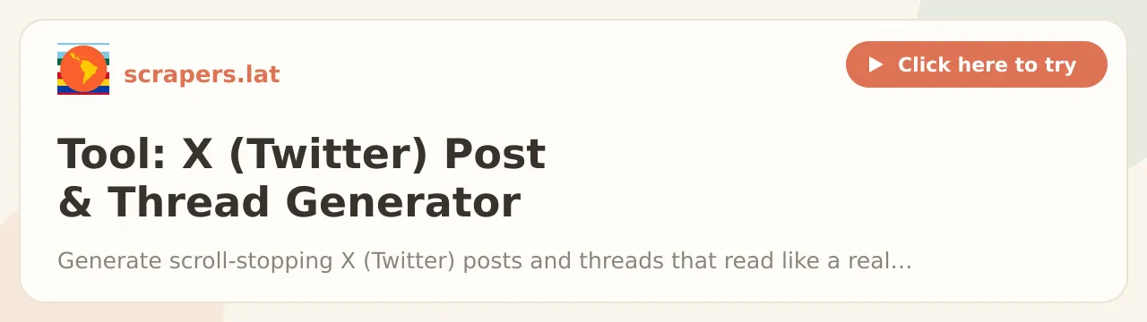 Tool: X (Twitter) Post & Thread Generator