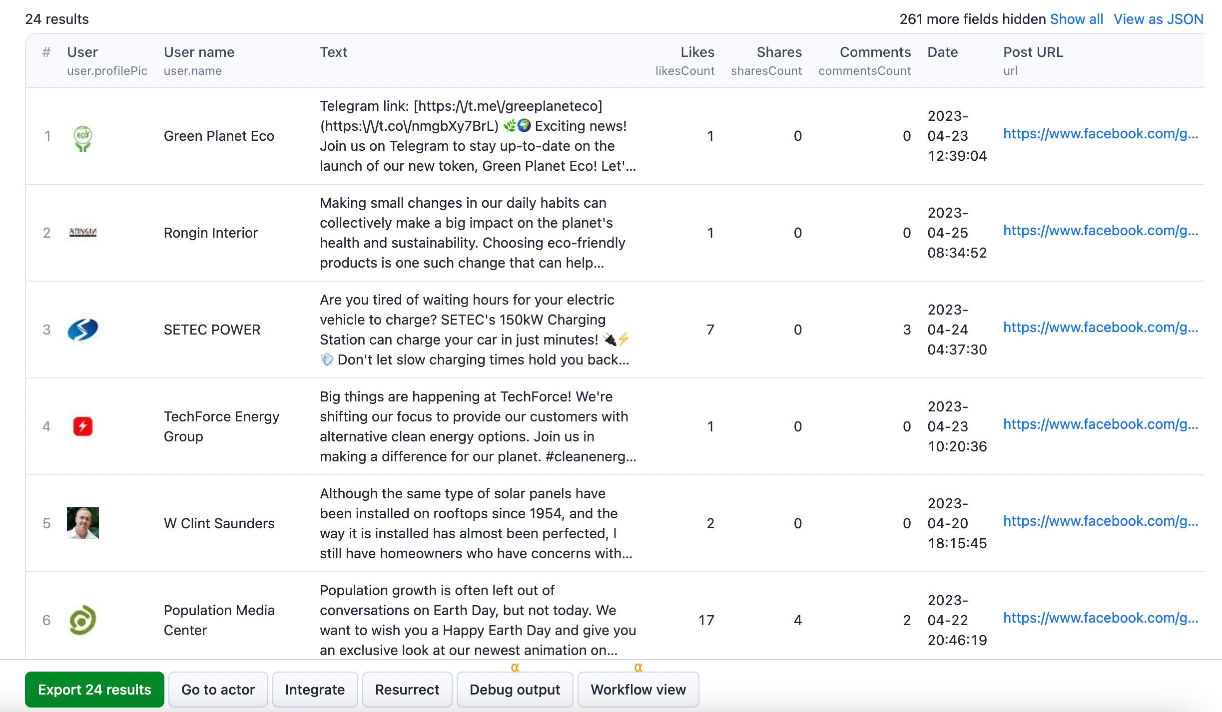 Scraping Facebook Hashtags