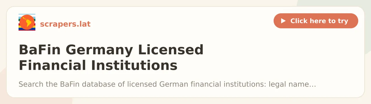 BaFin Germany Licensed Financial Institutions Scraper