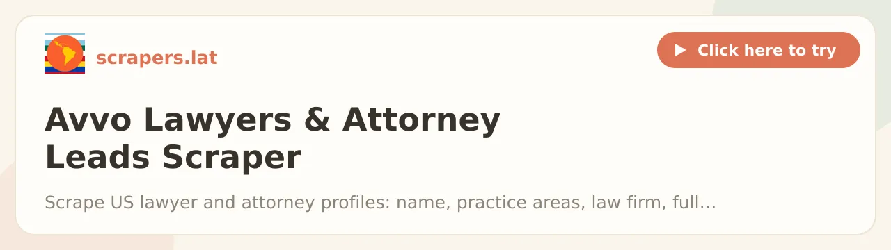 Avvo Lawyers & Attorney Leads Scraper