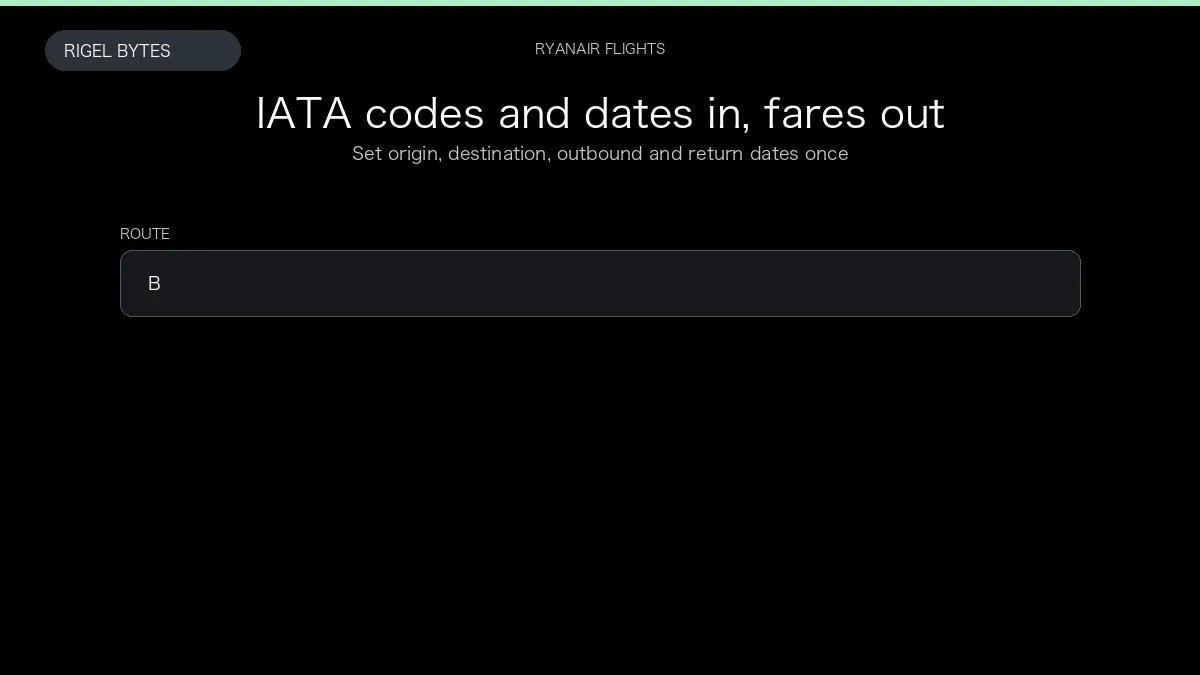 Ryanair Flight Availability Scraper — input to structured data