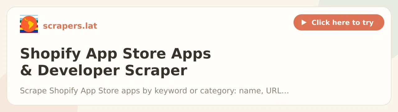 Shopify App Store Apps & Developer Scraper