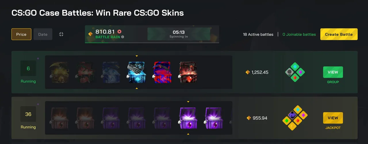 clash.gg Active Battles Scraper screenshot