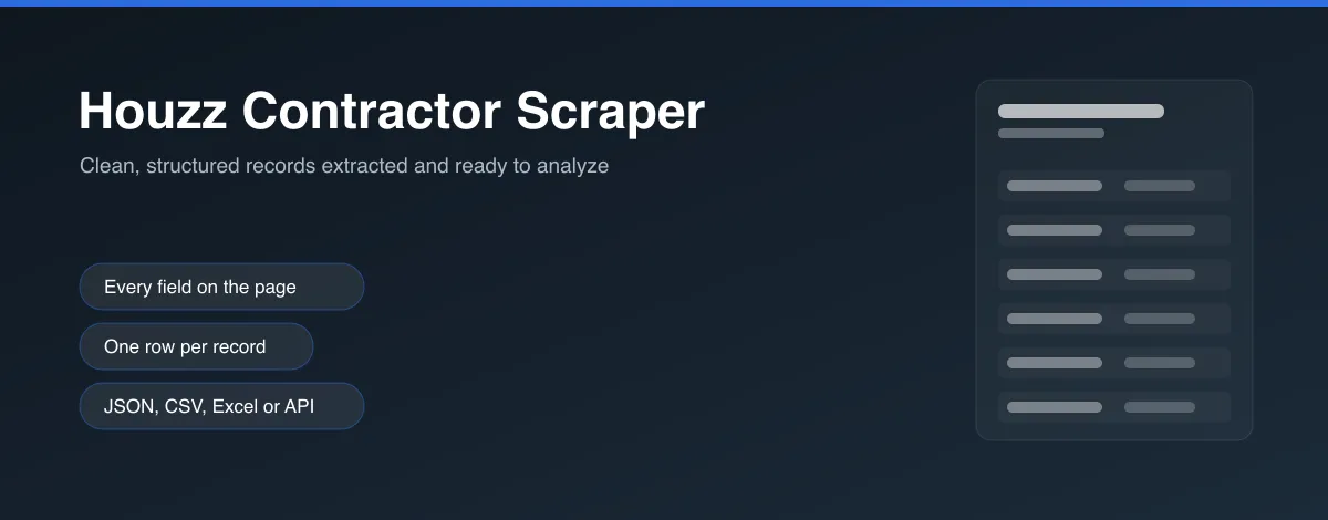 Houzz Contractor Scraper hero