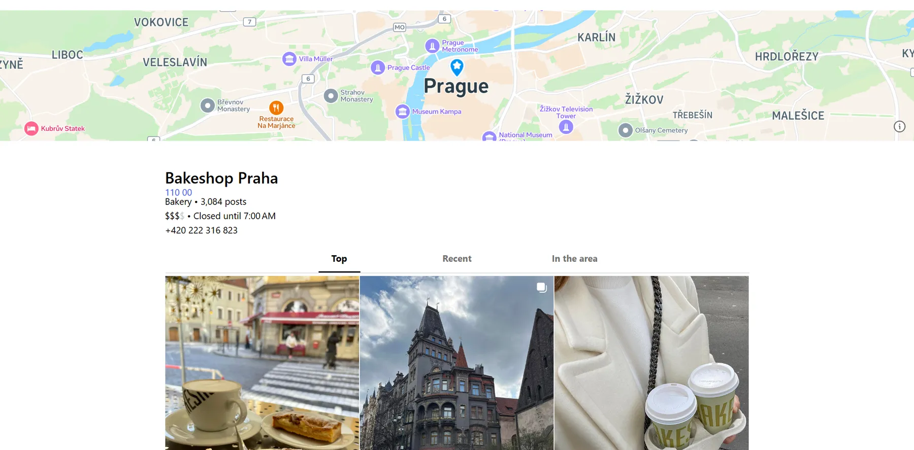 Instagram place page that Instagram Search Scraper turns into a place row