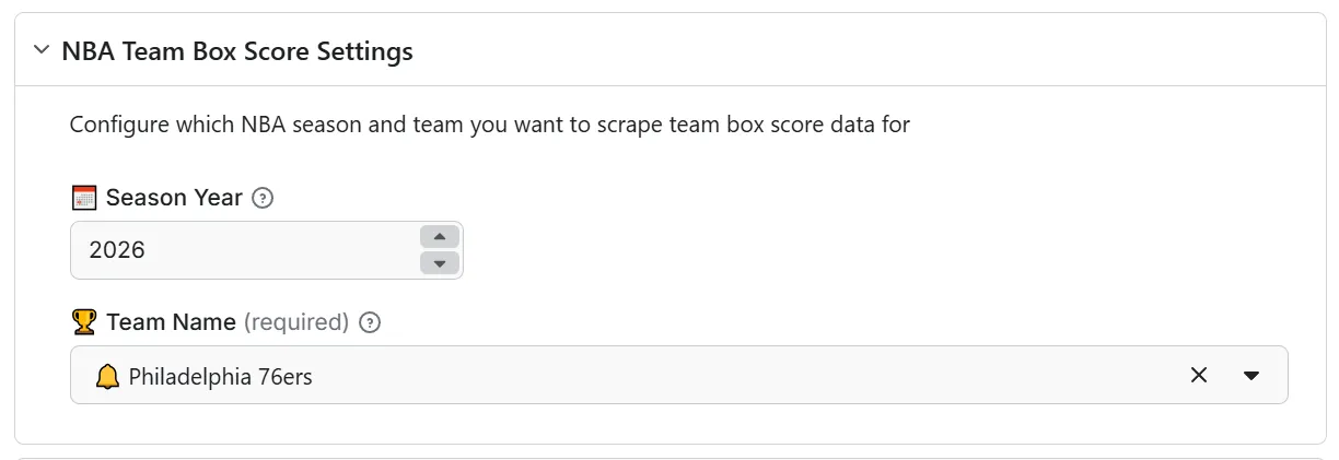 Apify Console Input UI