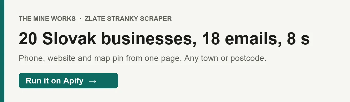 20 Slovak businesses with 18 emails in 8 seconds