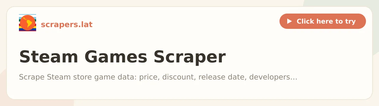 Steam Games Scraper