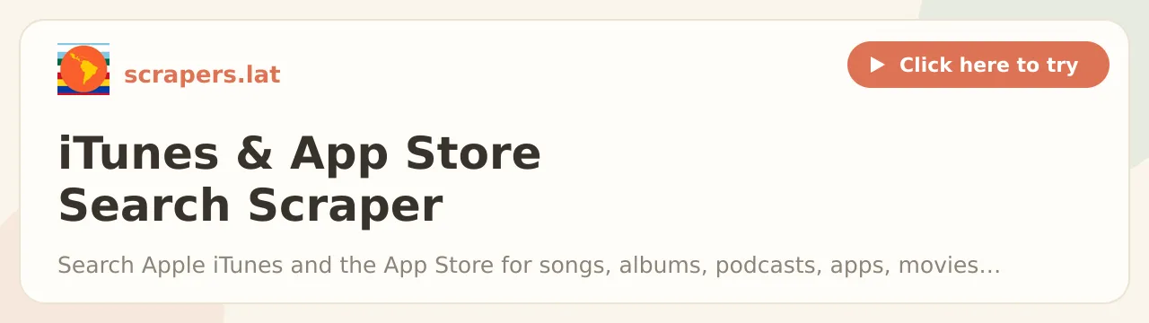iTunes & App Store Search Scraper